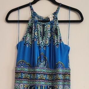 London Times Blue Paisley Maxi Dress